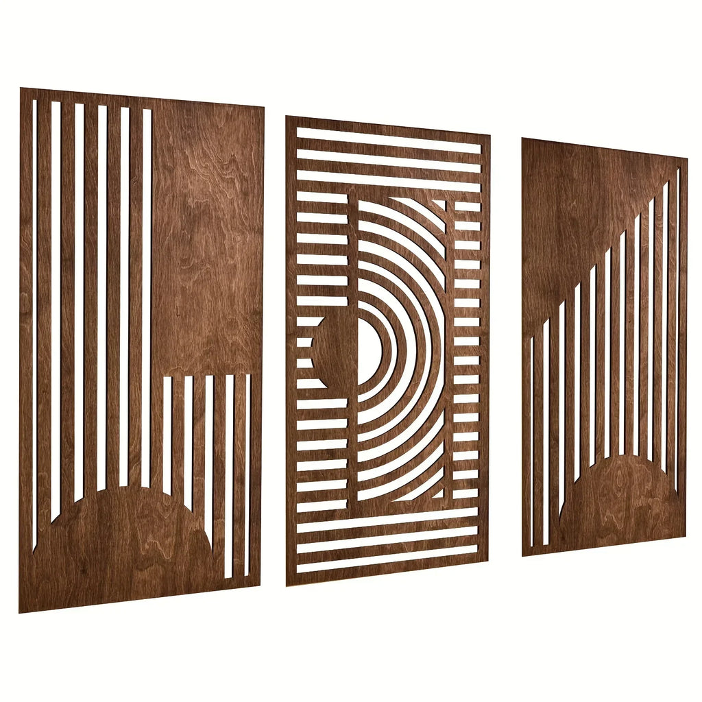Wall Art - Abstract Geometric Wood, top view - House Of Avana