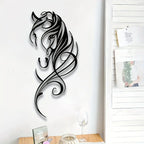 Vintage-inspired Abstract Horse Wall Art Decor, back view - House Of Avana