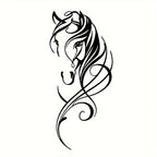 Vintage-inspired Abstract Horse Wall Art Decor, angled view - House Of Avana