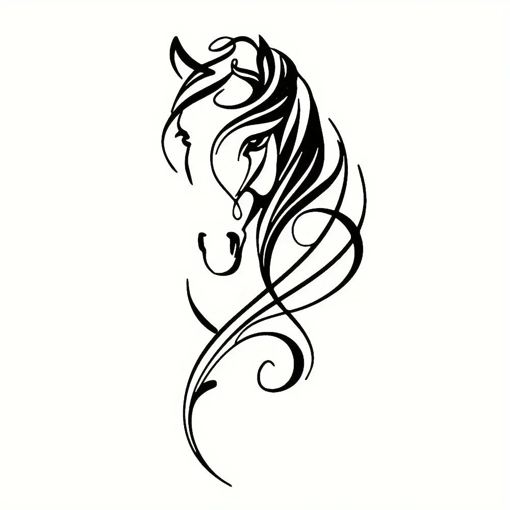 Vintage-inspired Abstract Horse Wall Art Decor, angled view - House Of Avana