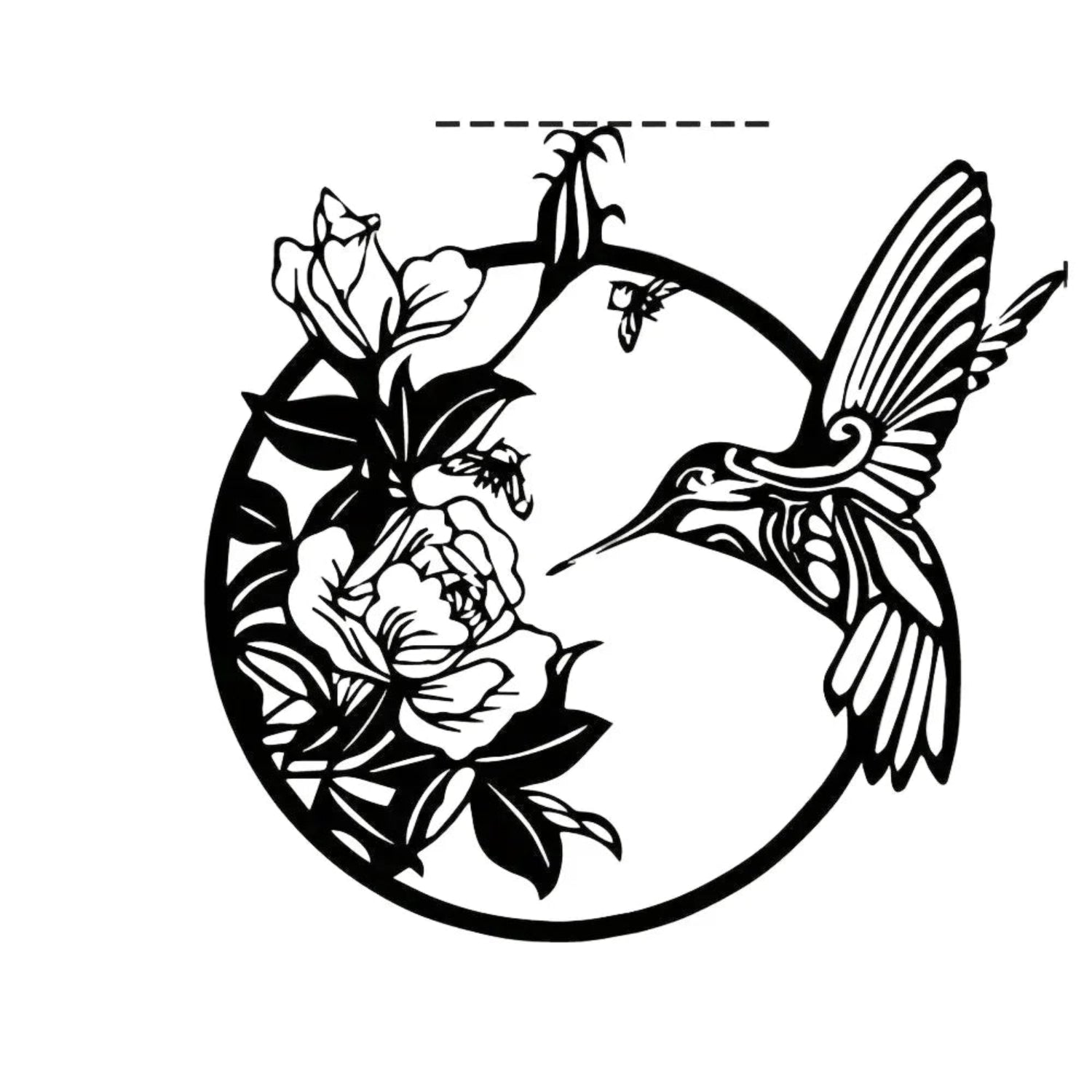 Circular Hummingbird Wall Art Decor, detail shot - House Of Avana