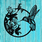 Circular Hummingbird Wall Art Decor, top view - House Of Avana