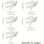 Ceramic Swallow Wall Decor Art with Delicate Design and Natural Color, dimensions view - House Of Avana [[SKU:HOA-WAL-405]]