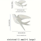 Ceramic Swallow Wall Decor Art with Delicate Design and Natural Color, side view - House Of Avana [[SKU:HOA-WAL-405-A]]
