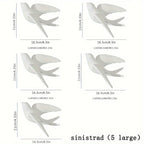 Ceramic Swallow Wall Decor Art with Delicate Design and Natural Color, angled view - House Of Avana