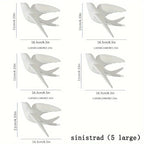 Ceramic Swallow Wall Decor Art with Delicate Design and Natural Color, angled view - House Of Avana [[SKU:HOA-WAL-405]]