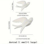 Ceramic Swallow Wall Decor Art with Delicate Design and Natural Color, angled view - House Of Avana [[SKU:HOA-WAL-405]]