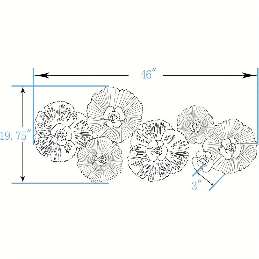 Multi-color Distressed Flower Metal Wall Art - House Of Avana