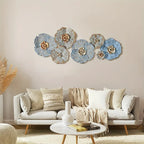 Multi-color Distressed Flower Metal Wall Art - House Of Avana