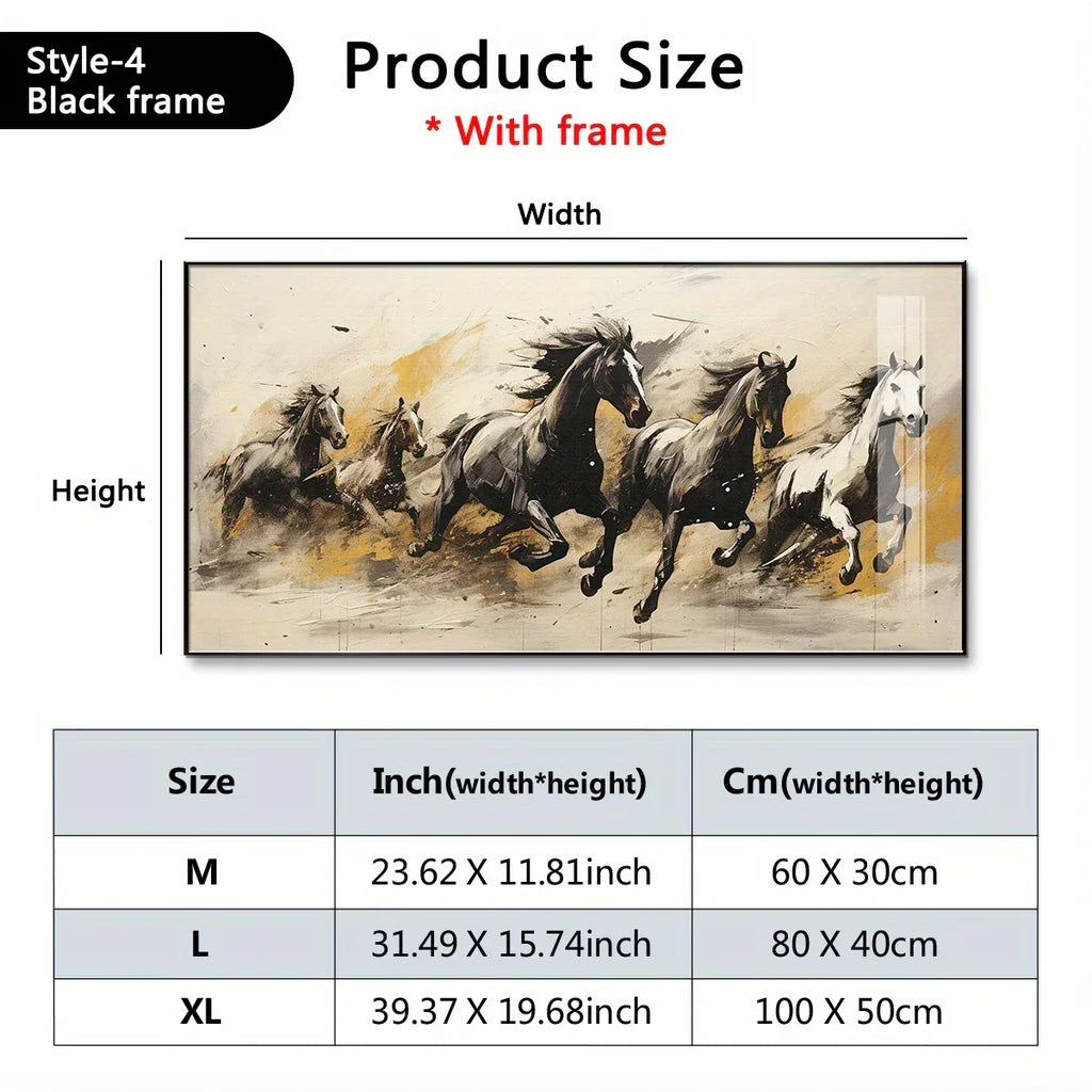 Hd Printed Horse Wall Art Canvas Painting, Paintings for Living Room Wall Home Decor (with Frame),... - House Of Avana