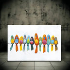 Colorful Birds Wall Art – Hand-painted Canvas with Wooden Frame, Whimsical Bird Painting, Perfect for... - House Of Avana
