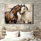 Majestic Horse Couple Canvas Wall Art - House Of Avana