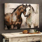 Majestic Horse Couple Canvas Wall Art - House Of Avana