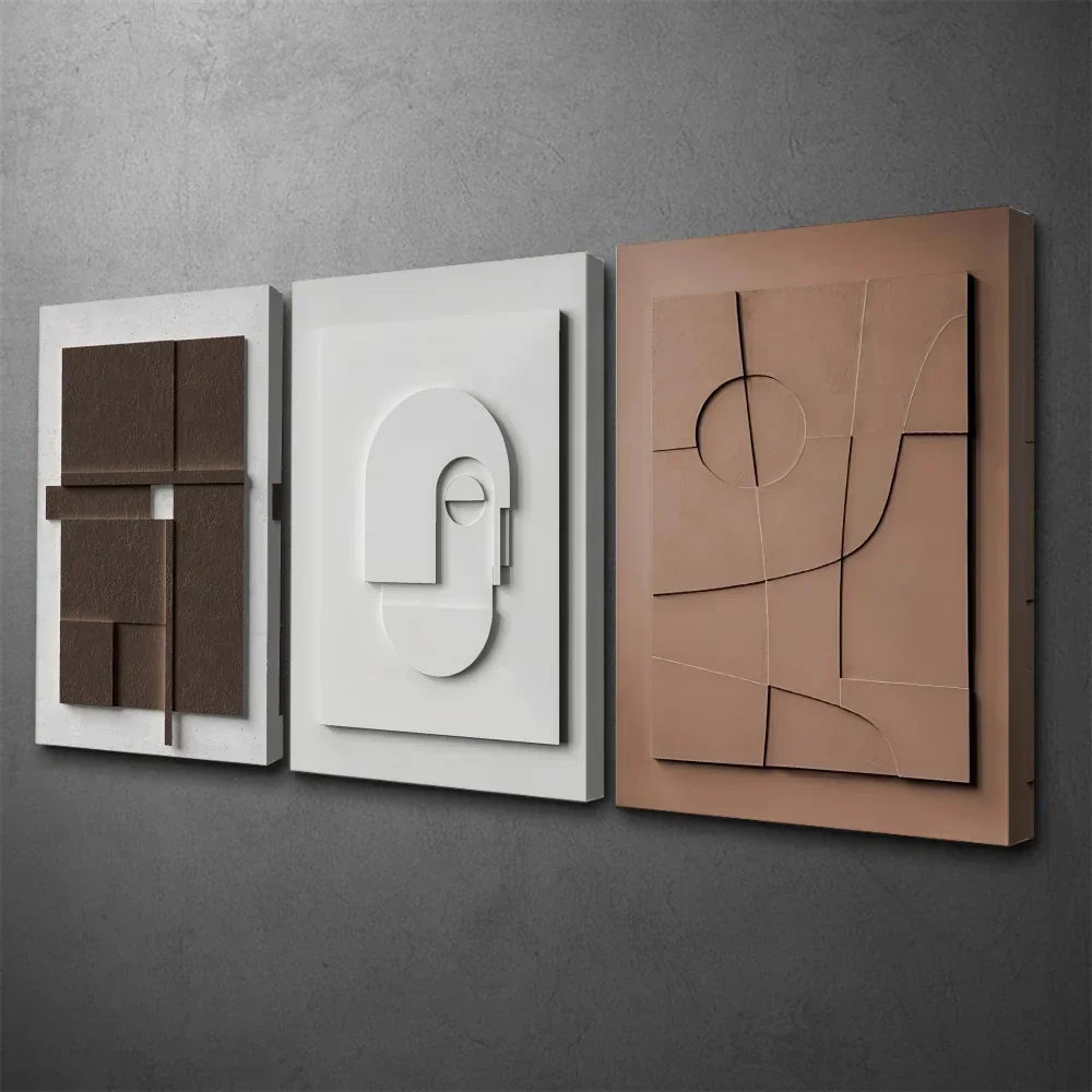 Wall Art - Modern Abstract Neutral Horizontal, angled view - House Of Avana
