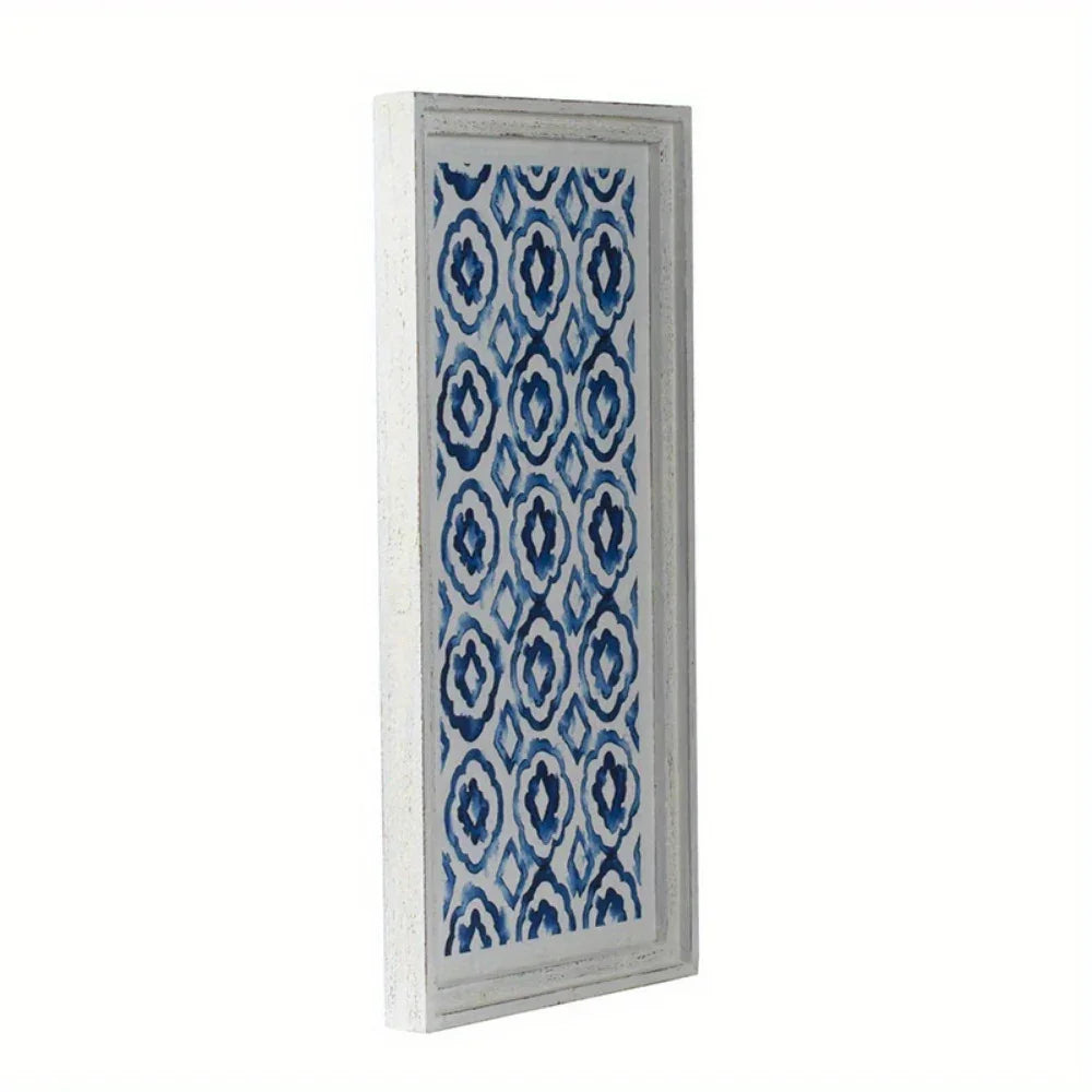 Modern Blue and White Hanging Sculptures Set of 2 - 12.5" x 24.5" - Wall Art Decor for Home Renovation - House Of Avana