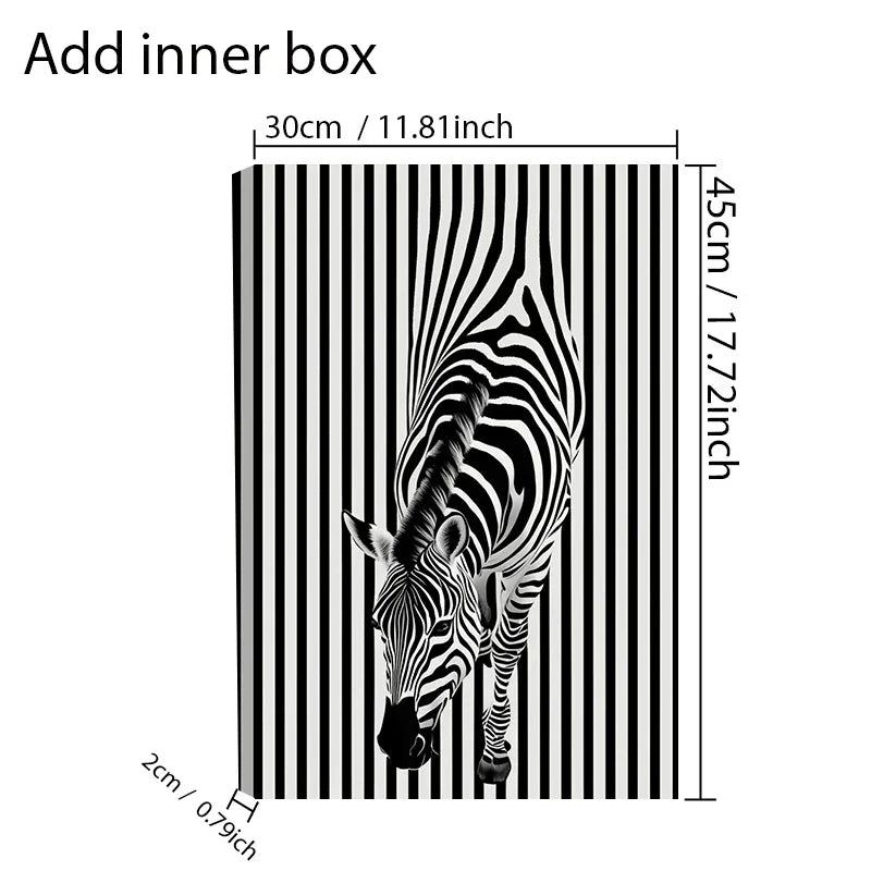 Framed Zebra Wall Art Poster - Piece, Polyester Fiber Canvas Print, Modern Hip Hop Style Home Decor for... - House Of Avana
