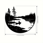 Metal Wall Art - Mountain Lake Silver Sculpture, side view - House Of Avana