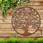 Rustic 13.78inch Metal Tree of Life Wall Art - Vintage Style, Real Rustic Finish, Perfect for Home & Outdoor Decor, Ideal for Christmas/Easter/Thanksgiving, Tree Decor House Of Avana