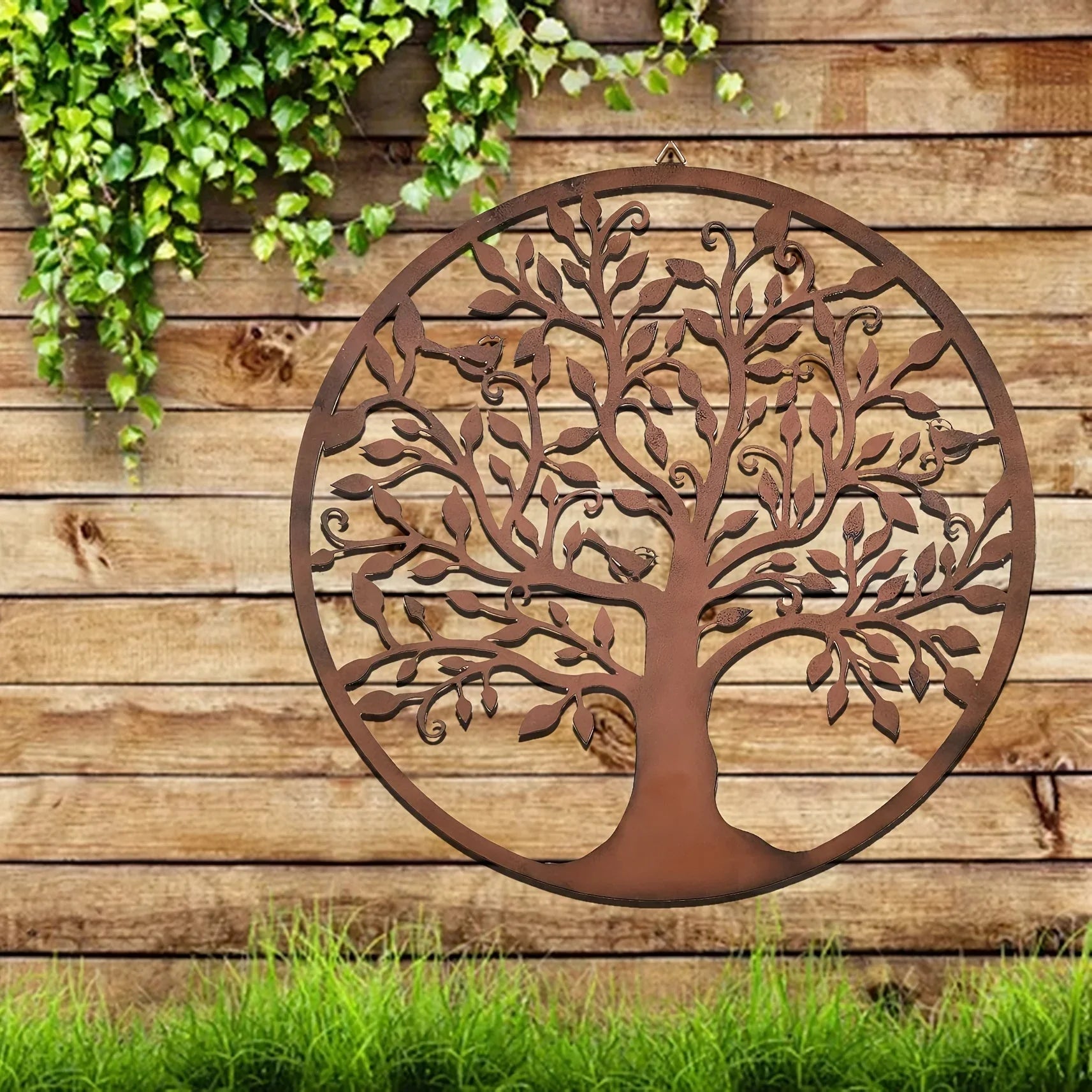 Rustic 13.78inch Metal Tree of Life Wall Art - Vintage Style, Real Rustic Finish, Perfect for Home & Outdoor Decor, Ideal for Christmas/Easter/Thanksgiving, Tree Decor House Of Avana