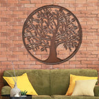 Rustic 13.78inch Metal Tree of Life Wall Art - Vintage Style, Real Rustic Finish, Perfect for Home & Outdoor Decor, Ideal for Christmas/Easter/Thanksgiving, Tree Decor House Of Avana