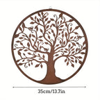 Rustic 13.78inch Metal Tree of Life Wall Art - Vintage Style, Real Rustic Finish, Perfect for Home & Outdoor Decor, Ideal for Christmas/Easter/Thanksgiving, Tree Decor House Of Avana