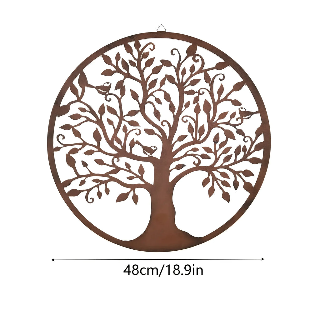 Rustic 13.78inch Metal Tree of Life Wall Art - Vintage Style, Real Rustic Finish, Perfect for Home & Outdoor Decor, Ideal for Christmas/Easter/Thanksgiving, Tree Decor House Of Avana