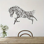 Black Horse Silhouette Metal Wall Art - Elegant Tree Branch Design for Living Room, Bedroom, Farmhouse... - House Of Avana