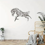 Black Horse Silhouette Metal Wall Art - Elegant Tree Branch Design for Living Room, Bedroom, Farmhouse... - House Of Avana