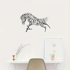 Black Horse Silhouette Metal Wall Art - Elegant Tree Branch Design for Living Room, Bedroom, Farmhouse... - House Of Avana
