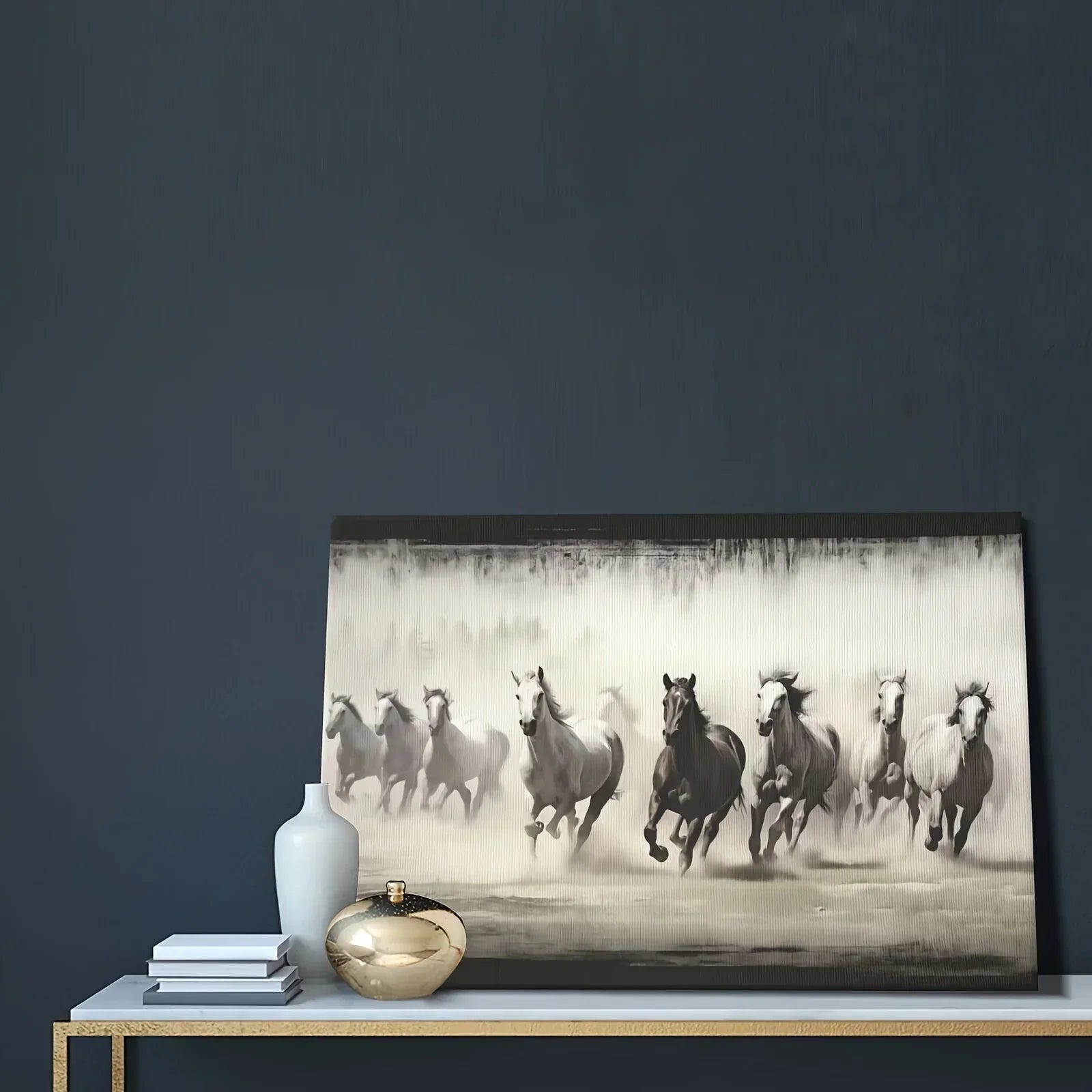 Gallery-wrapped Horses Canvas Wall Art Print - Vibrant & Moisture-resistant, High-definition Framed... - House Of Avana