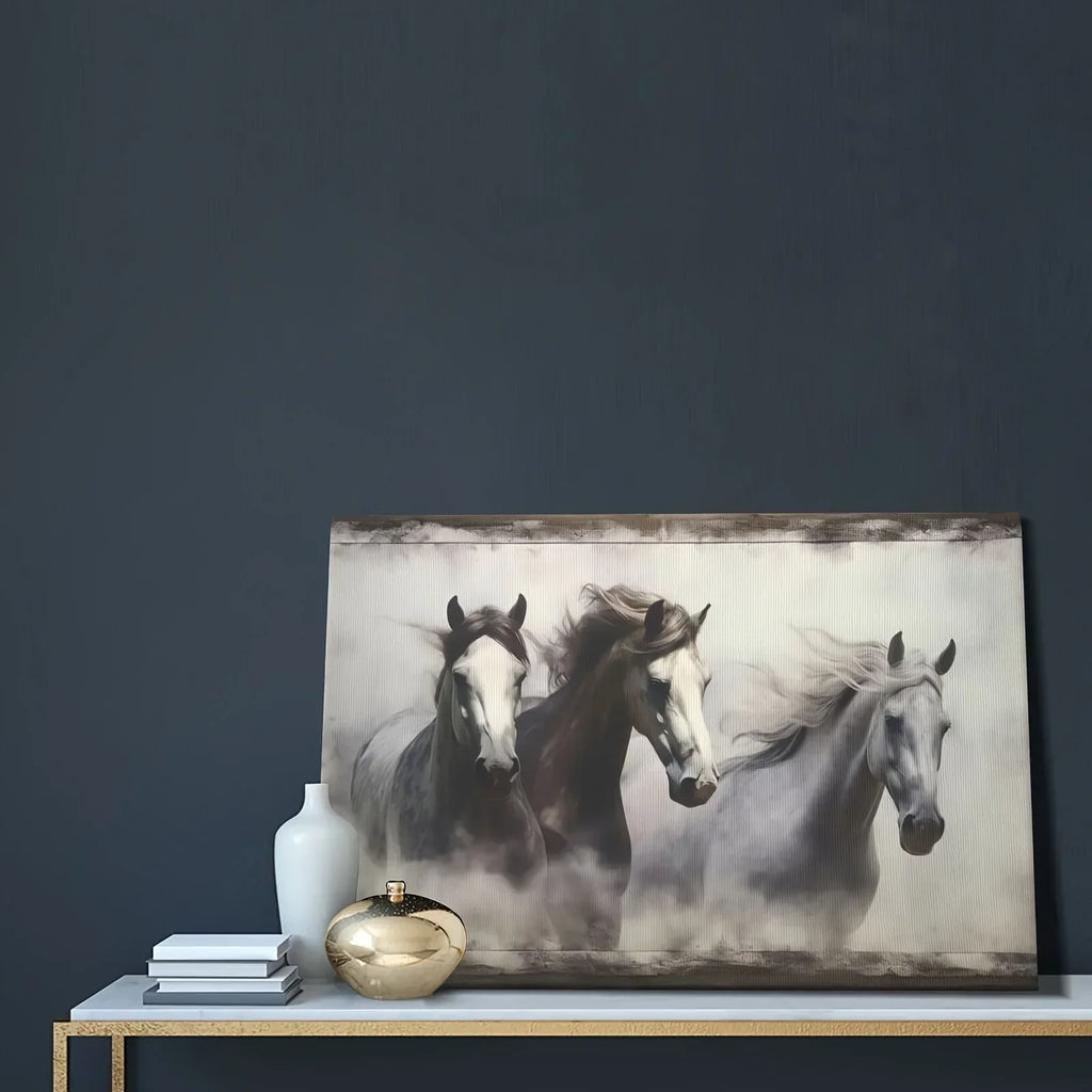 Gallery-wrapped Horses Canvas Wall Art Print - Vibrant & Moisture-resistant, High-definition Framed... - House Of Avana