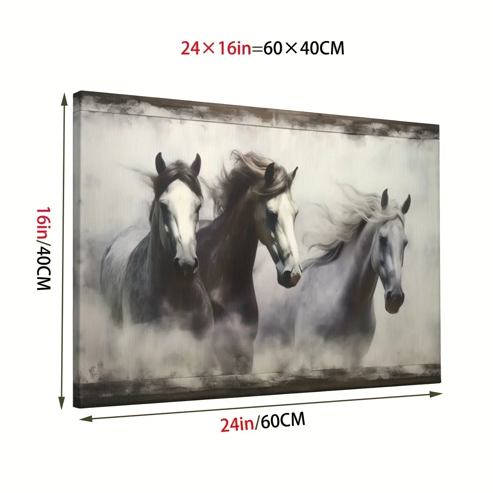 Gallery-wrapped Horses Canvas Wall Art Print - Vibrant & Moisture-resistant, High-definition Framed... - House Of Avana