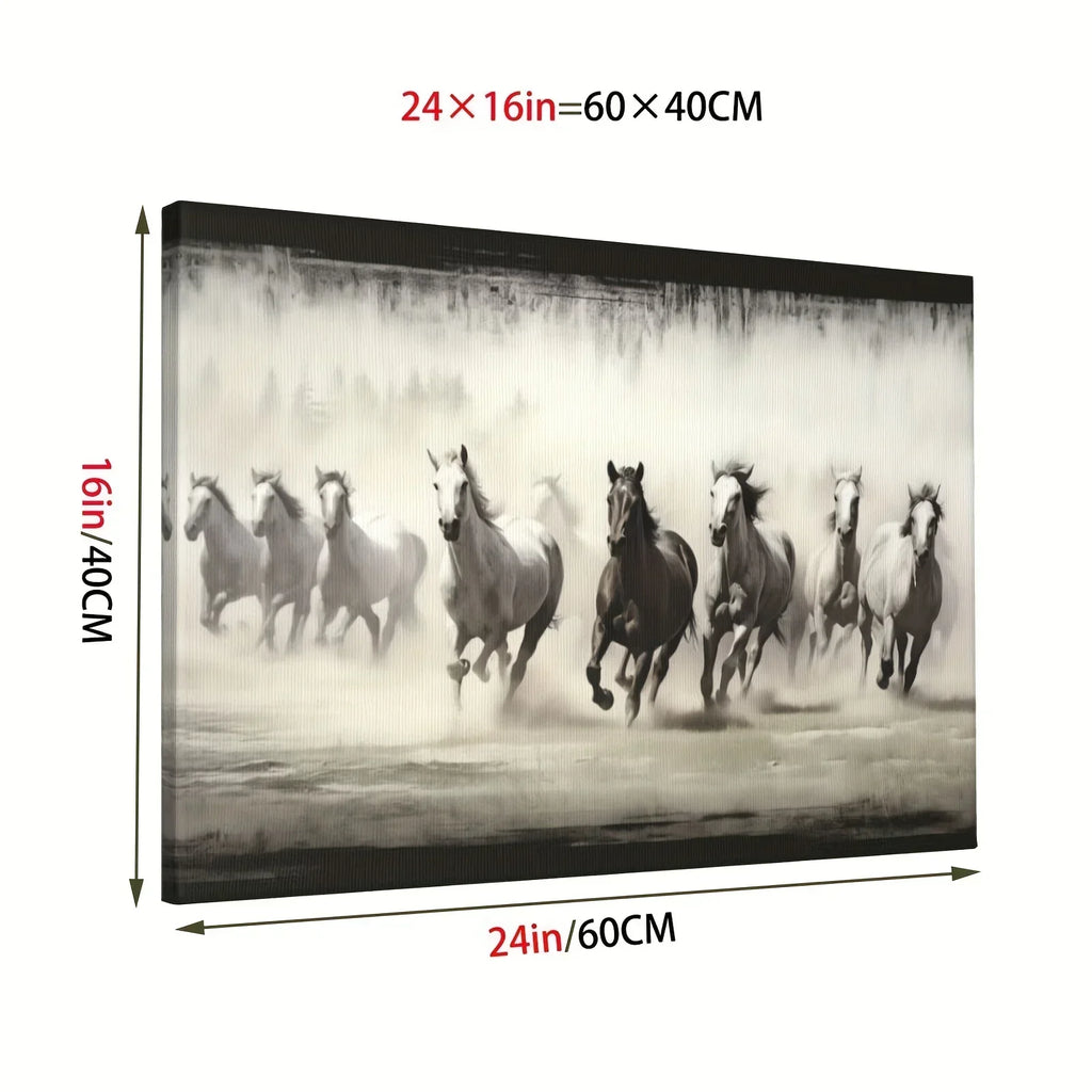 Gallery-wrapped Horses Canvas Wall Art Print - Vibrant & Moisture-resistant, High-definition Framed... - House Of Avana