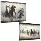 Gallery-wrapped Horses Canvas Wall Art Print - Vibrant & Moisture-resistant, High-definition Framed... - House Of Avana
