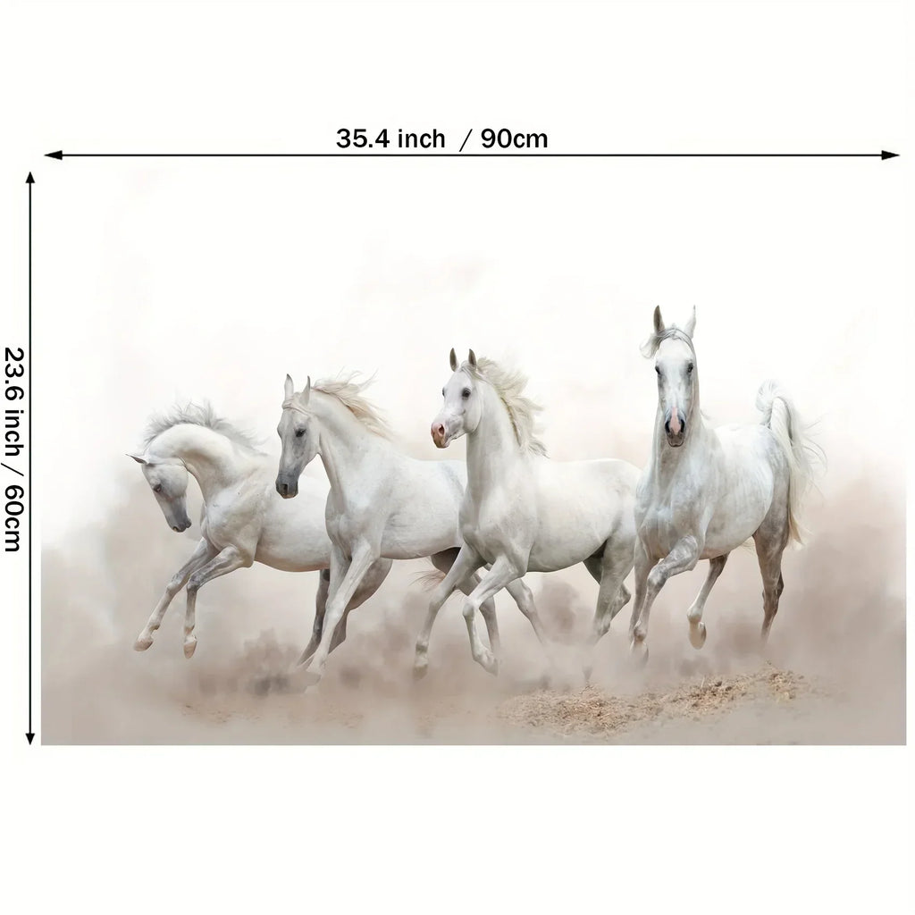 1pc Canvas, Modern Art, Horse, Landscape Art, Wall Decoration, Art Spray Painting, Ideal Gift For Bedroom Living Room Corridor, Wall Art, Wall Decor, Fall Decor, Wall Decor, Room Decoration, Wooden Frame - Thickness 1.5inch - House Of Avana
