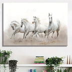 1pc Canvas, Modern Art, Horse, Landscape Art, Wall Decoration, Art Spray Painting, Ideal Gift For Bedroom Living Room Corridor, Wall Art, Wall Decor, Fall Decor, Wall Decor, Room Decoration, Wooden Frame - Thickness 1.5inch - House Of Avana