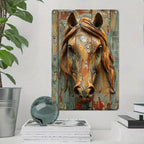 Aluminum Horse Wall Art Decor Sign - , 2d Flat Printed Vintage Metal Plaque for Home, Cafe, Bar, Club -... - House Of Avana