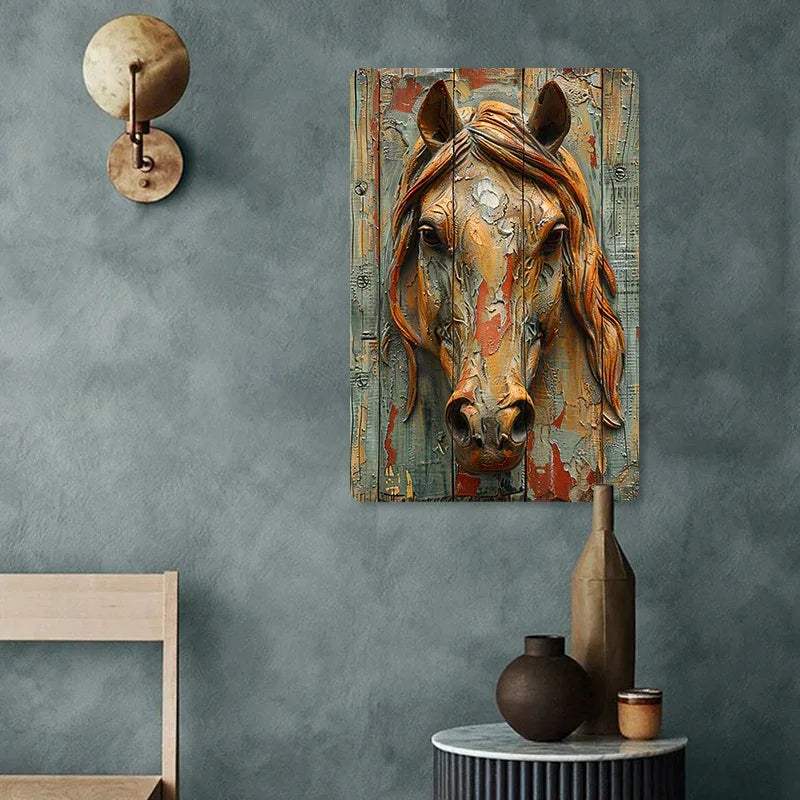 Aluminum Horse Wall Art Decor Sign - , 2d Flat Printed Vintage Metal Plaque for Home, Cafe, Bar, Club -... - House Of Avana