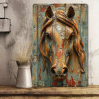 Aluminum Horse Wall Art Decor Sign - , 2d Flat Printed Vintage Metal Plaque for Home, Cafe, Bar, Club -... - House Of Avana