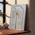 Wall Art - Vintage White Wood Palm Tree, side view - House Of Avana