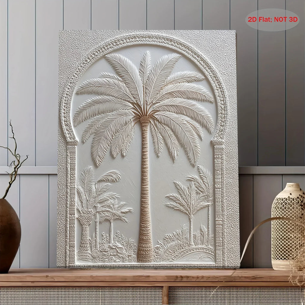 Wall Art - Vintage White Wood Palm Tree, detail shot - House Of Avana