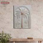 Wall Art - Vintage White Wood Palm Tree, lifestyle image - House Of Avana