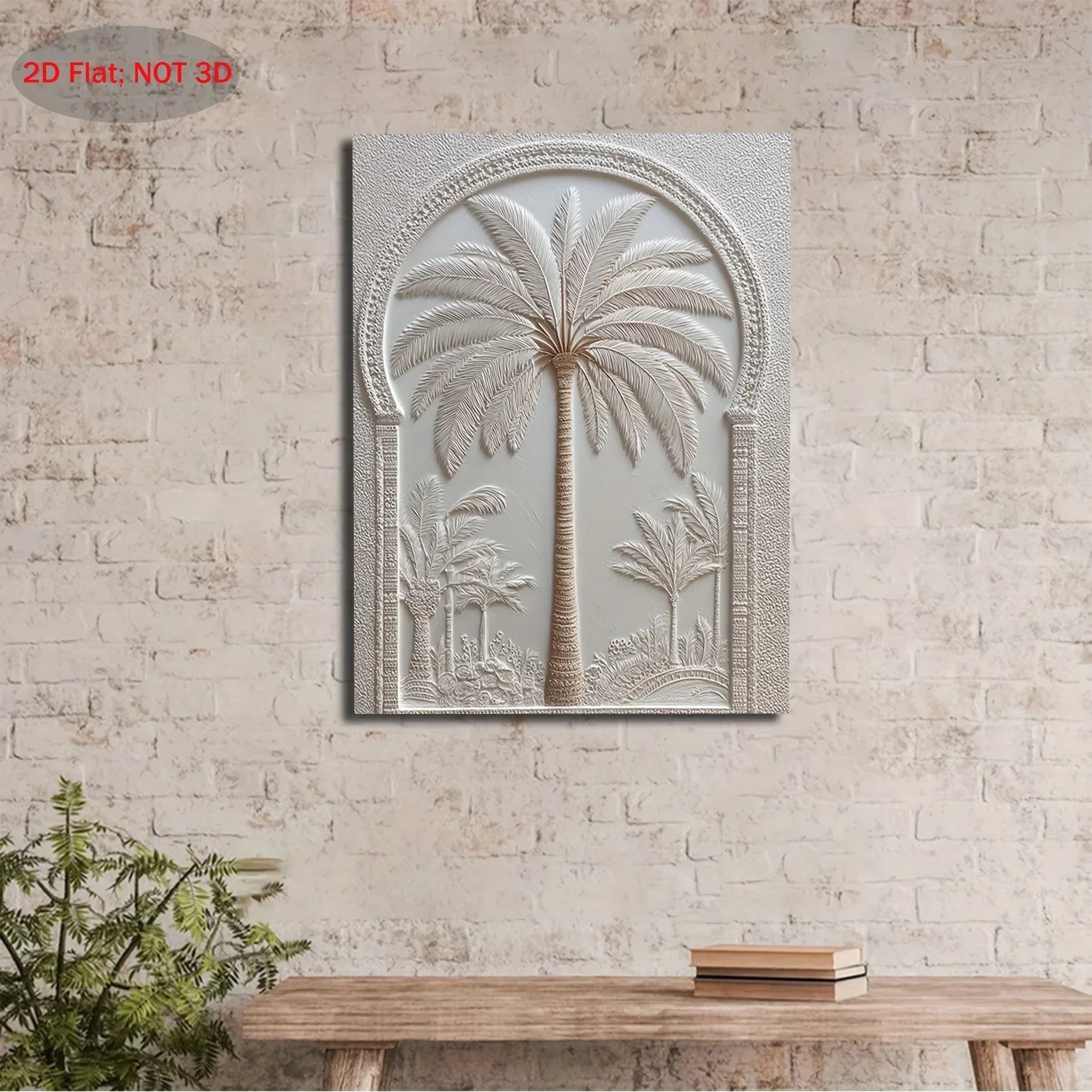 Wall Art - Vintage White Wood Palm Tree, lifestyle image - House Of Avana
