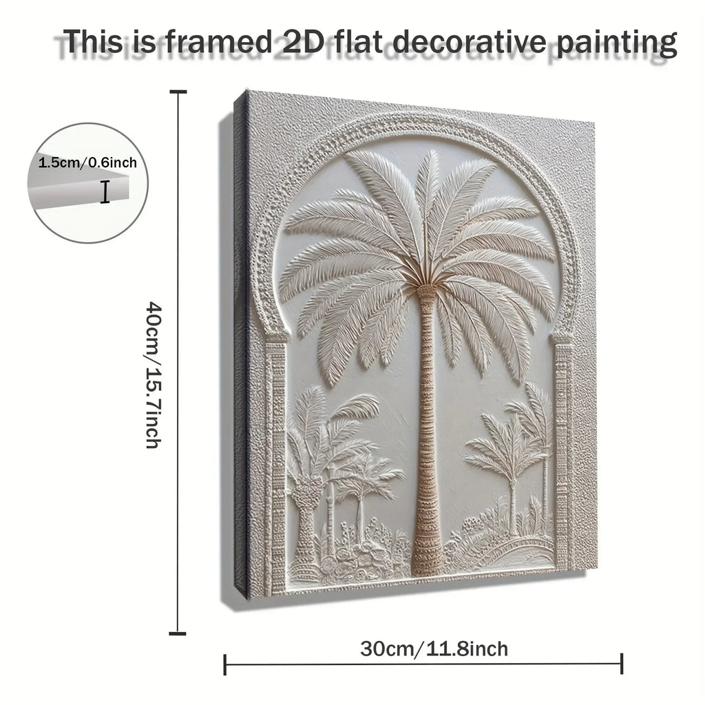 Wall Art - Vintage White Wood Palm Tree, top view - House Of Avana