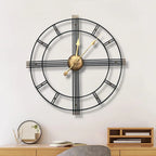 Extra Large Metal Skeleton Wall Clock Roman - House Of Avana