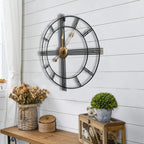 Extra Large Metal Skeleton Wall Clock Roman - House Of Avana [[SKU:HOA-CLK-003]]