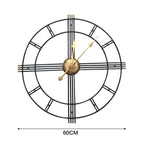 Extra Large Metal Skeleton Wall Clock Roman - House Of Avana