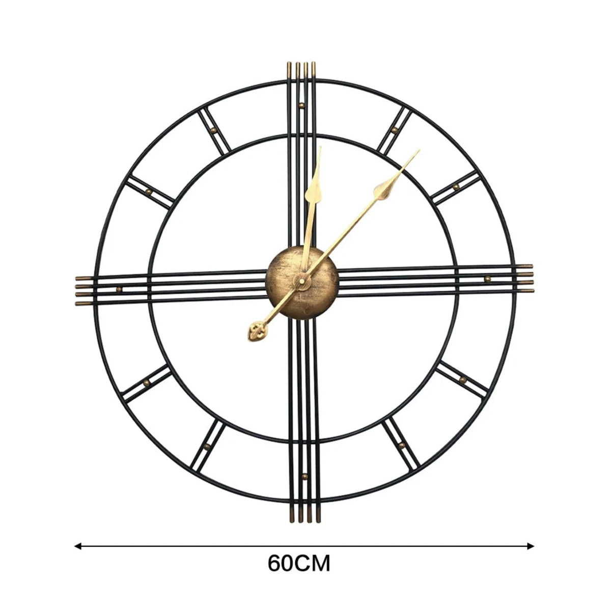 Extra Large Metal Skeleton Wall Clock Roman - House Of Avana [[SKU:HOA-CLK-003]]