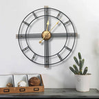 Extra Large Metal Skeleton Wall Clock Roman - House Of Avana