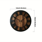 Vintage Wooden Wall Clock - Silent, Battery Operated, Decorative Roman Numerals for Home, Kitchen, Living Room, Bedroom, Office - 14/16/18 inch Options, Charming Home Decor|Artistic Wall Clock|Wooden Wall Clock, Wall Clock Li House Of Avana [[SKU:HOA-CLK-400]]